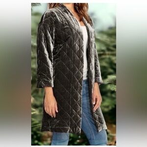 JOHNNY WAS Quilted Velvet Coat M